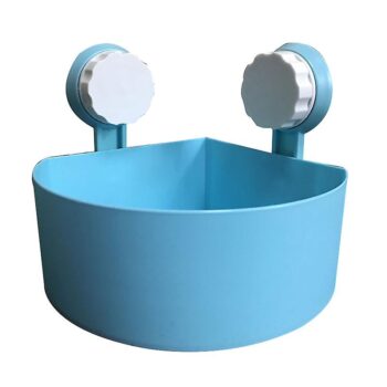 Wall Mounted Bathroom Corner Shelf Shower Caddy Suction Cup Plastic